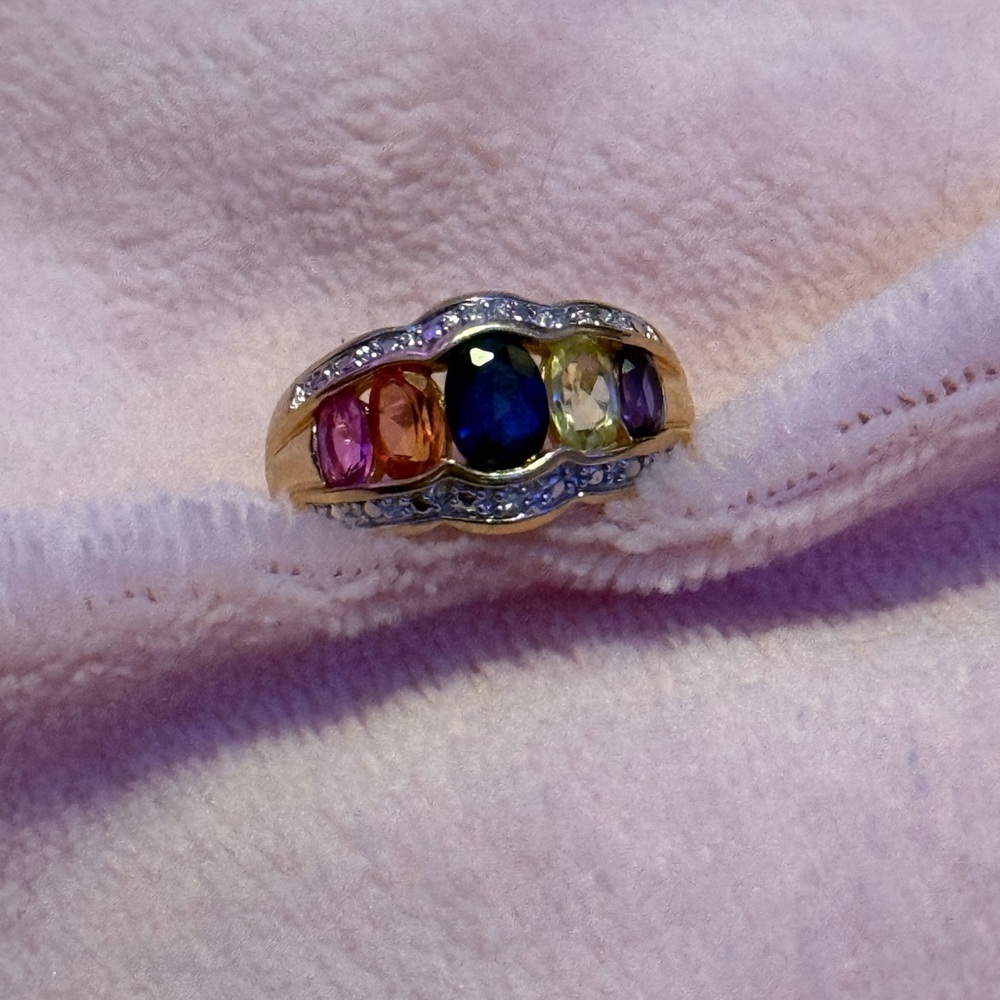 Elegant Multicolor Gemstone Ring